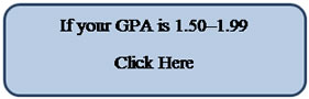 Rounded Rectangle: If your GPA is 1.50–1.99 Click Here 
