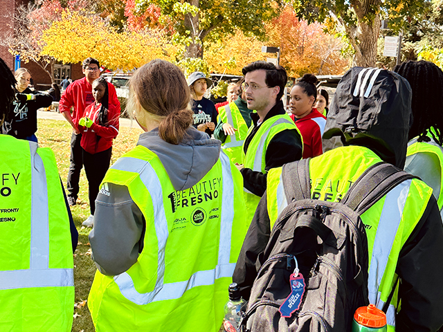 Associated Students at Fresno State Organizing a Campus Clean Up