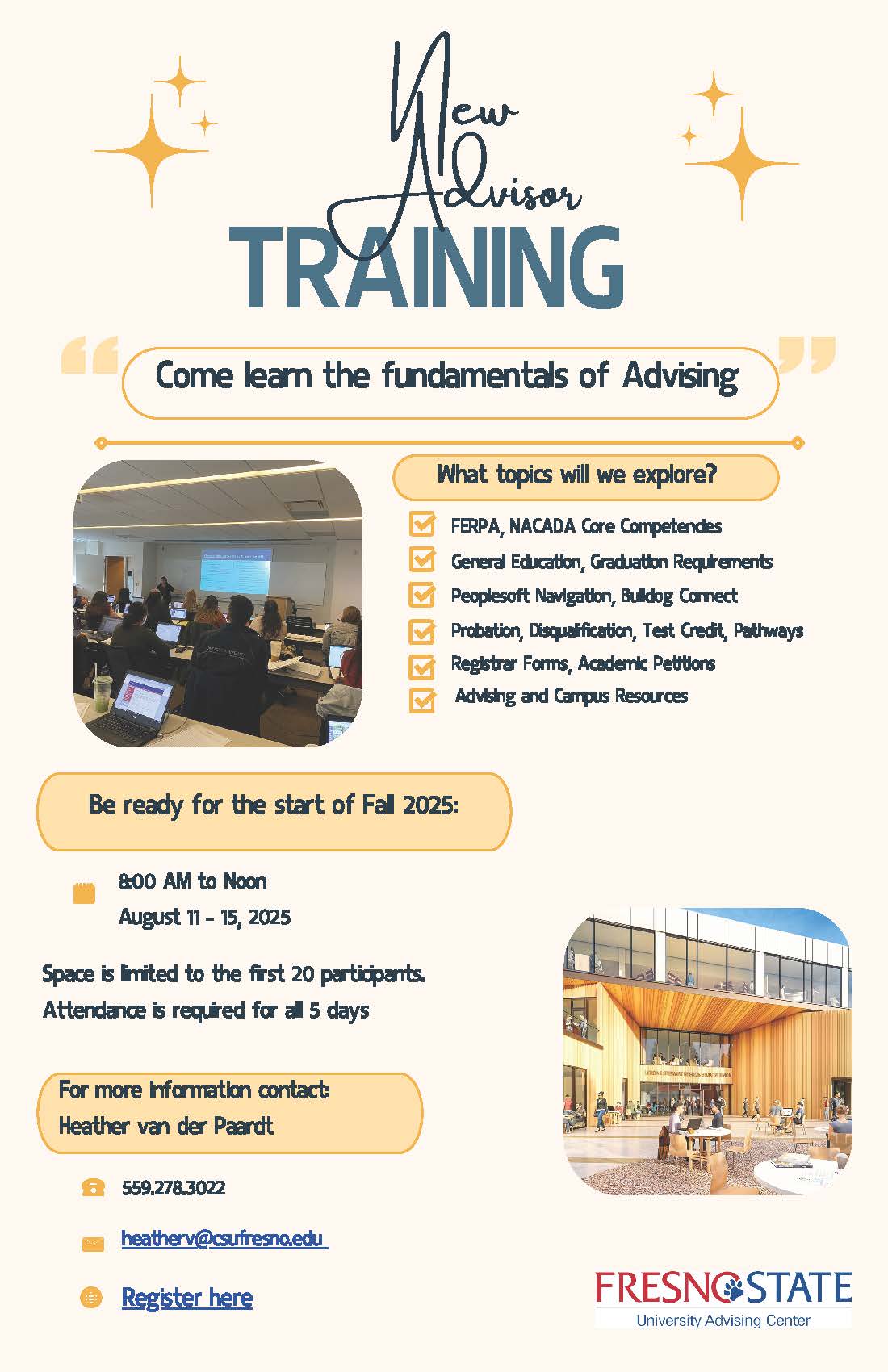 New Advisor Training Flyer Fall 2025