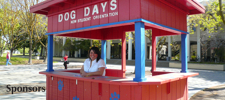 Dog Days Red Booth in front of the Joyal Administration building