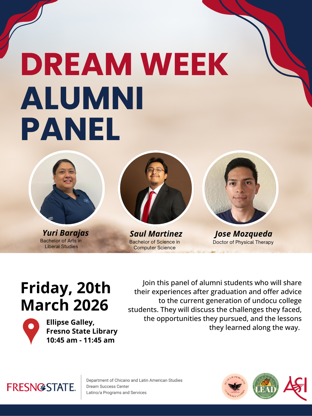 Dream Week Alumni Panel Flyer