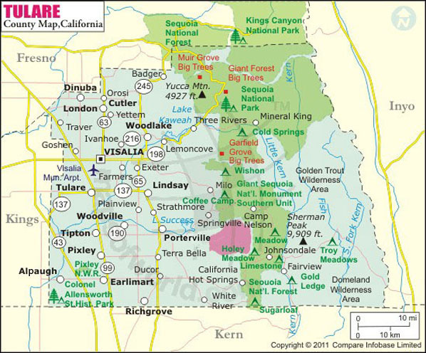 Tulare County Map