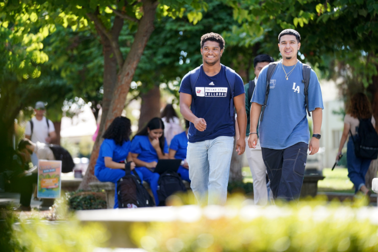 Students walking