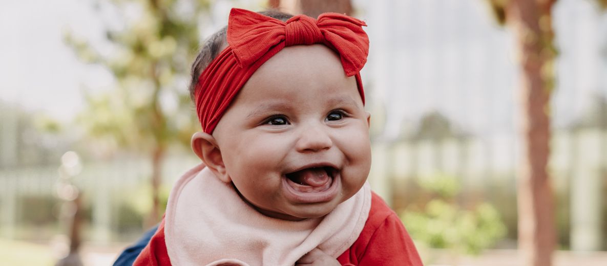 photo of a baby smiling 