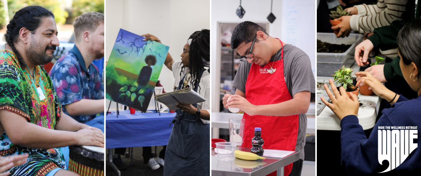 photo of students in wellness retreat sessions