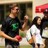 Student Wearing Frat Shirt