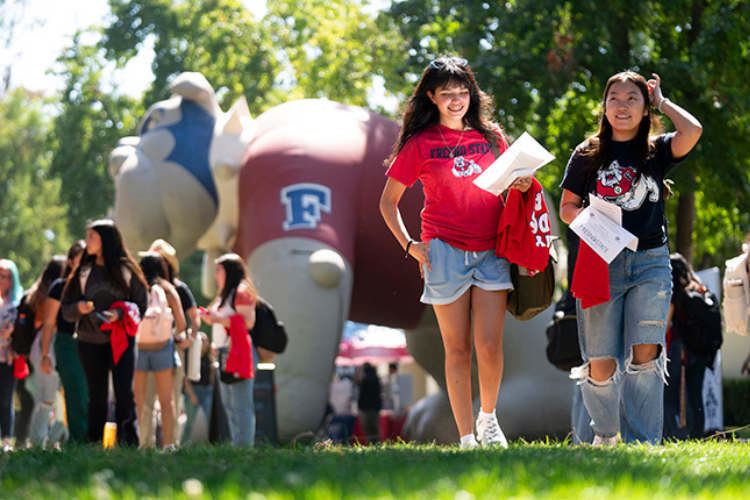 students at an event