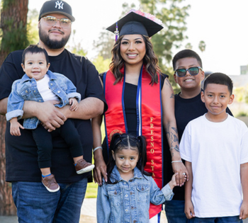 student and her family
