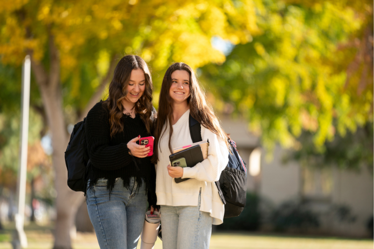 students outside