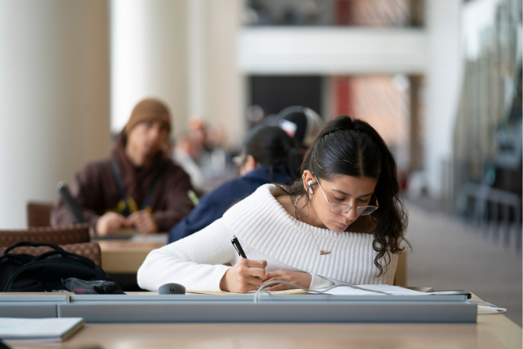 student studying
