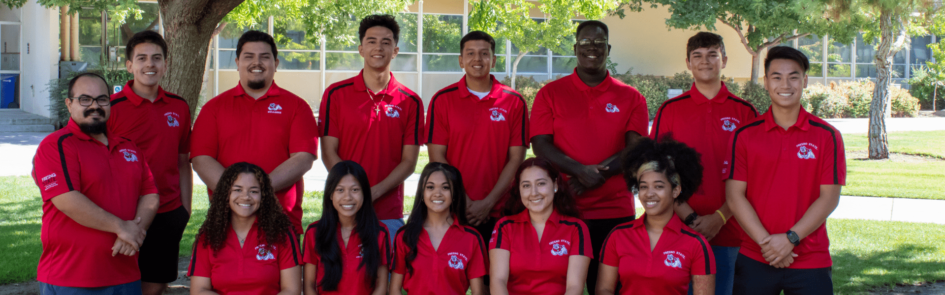 ambassador group photo in red polos