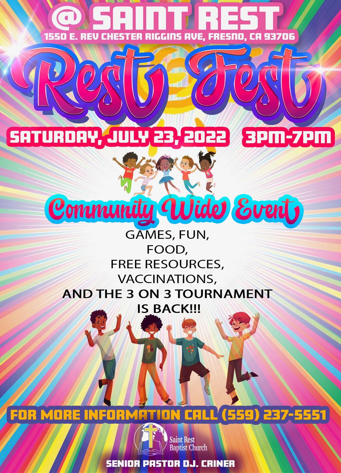 rest fest block party event flyer