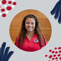 headshot of student ambassador "Samantha" in red polo