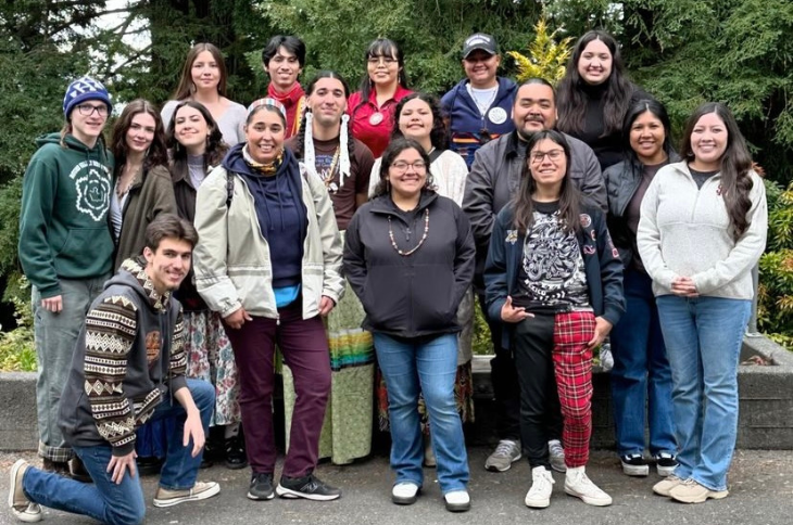 students taking a group photo