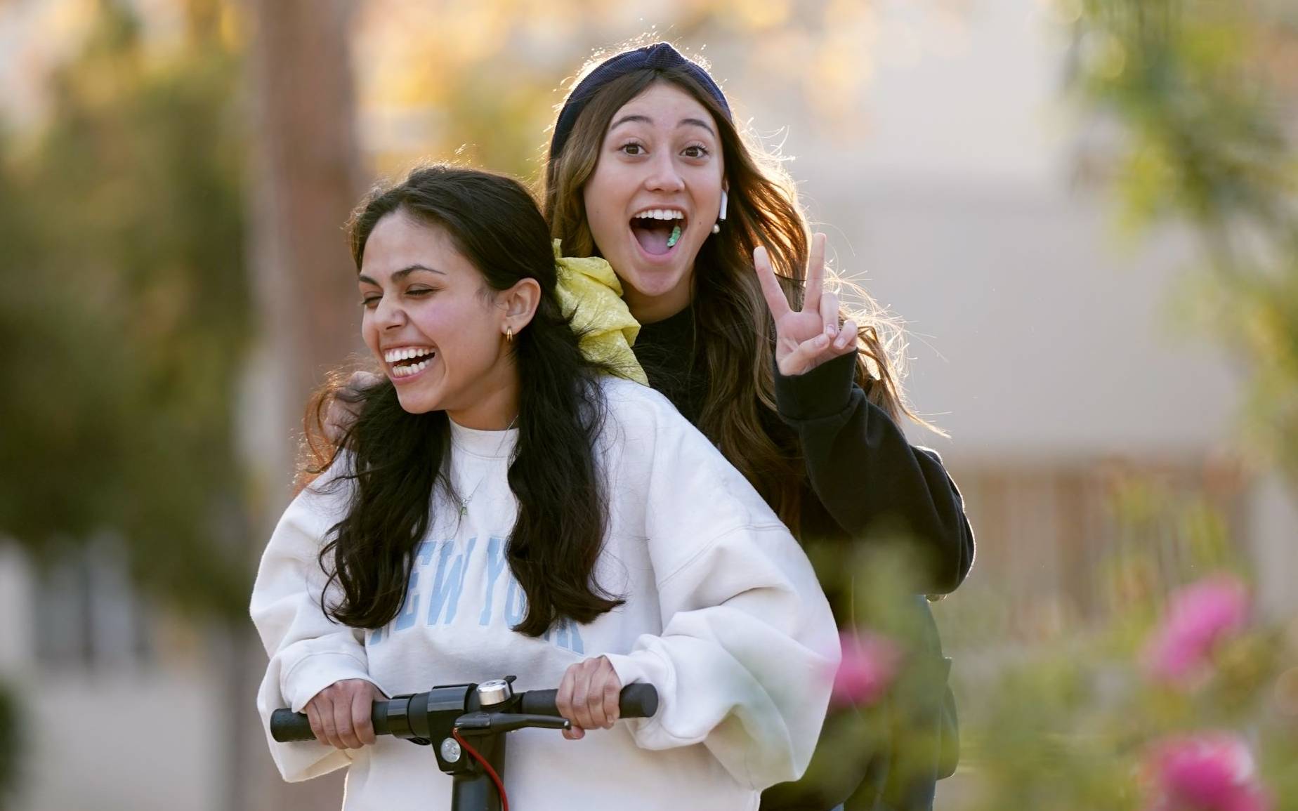 Students on scooter