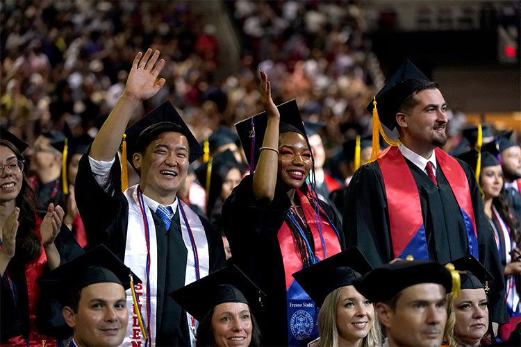 Students at graduation