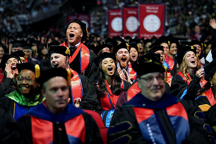 Students at graduation