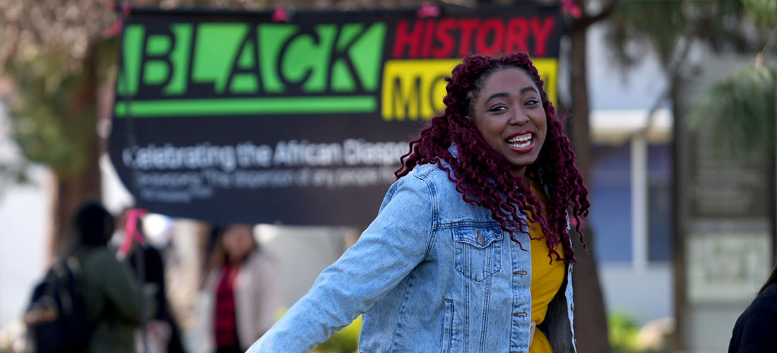 Student during Black History Month event