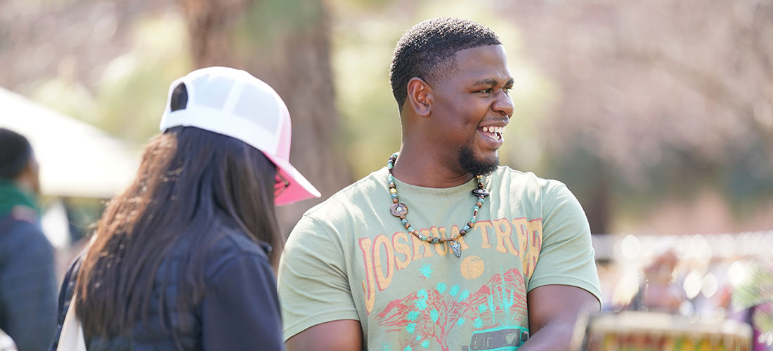 Students at outdoor event