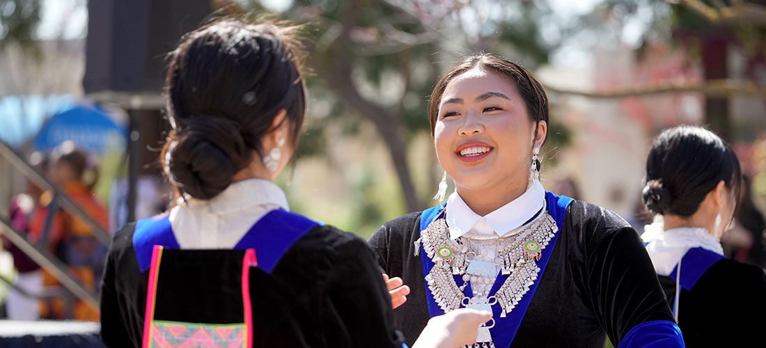 Hmong dancers at Preview Day