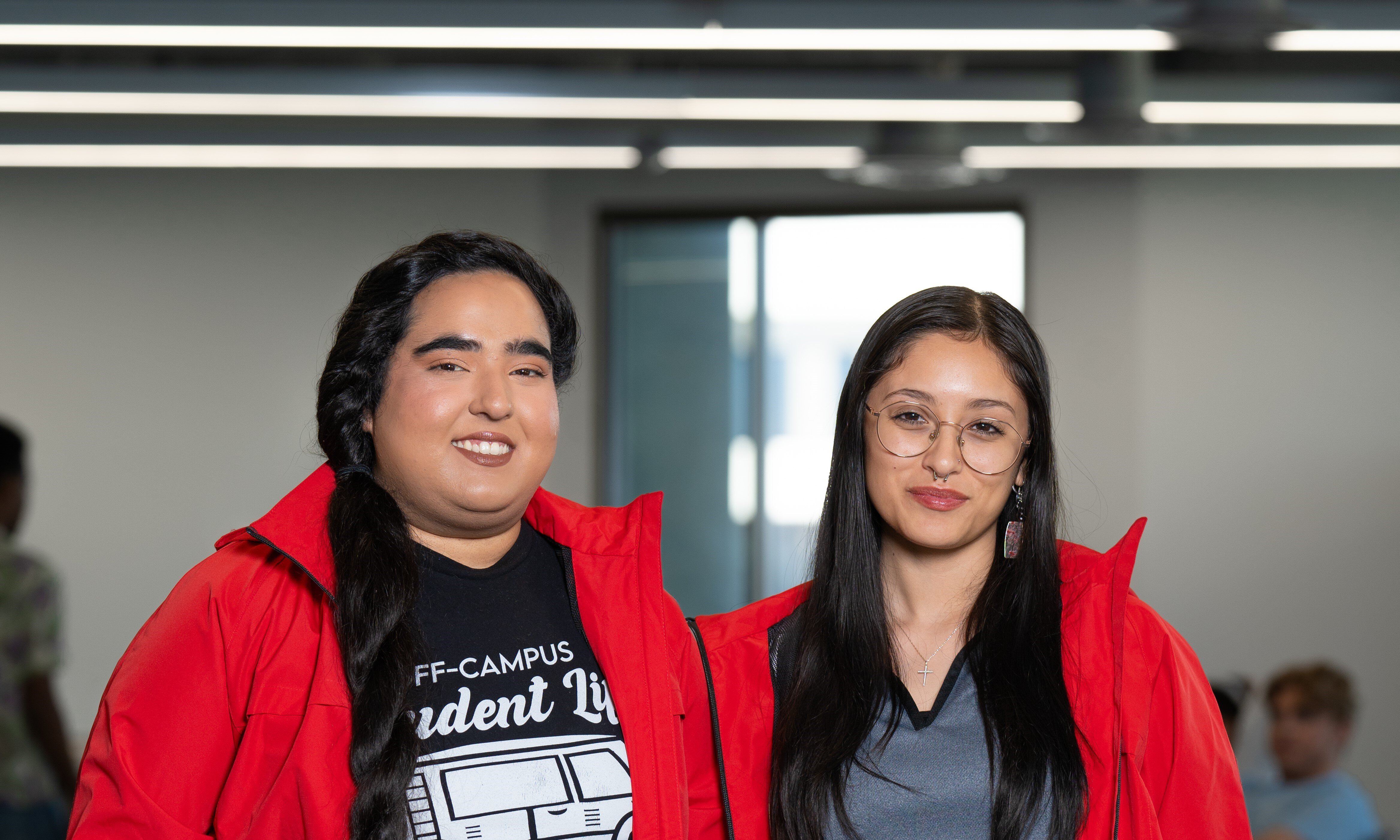 Two female students smiling