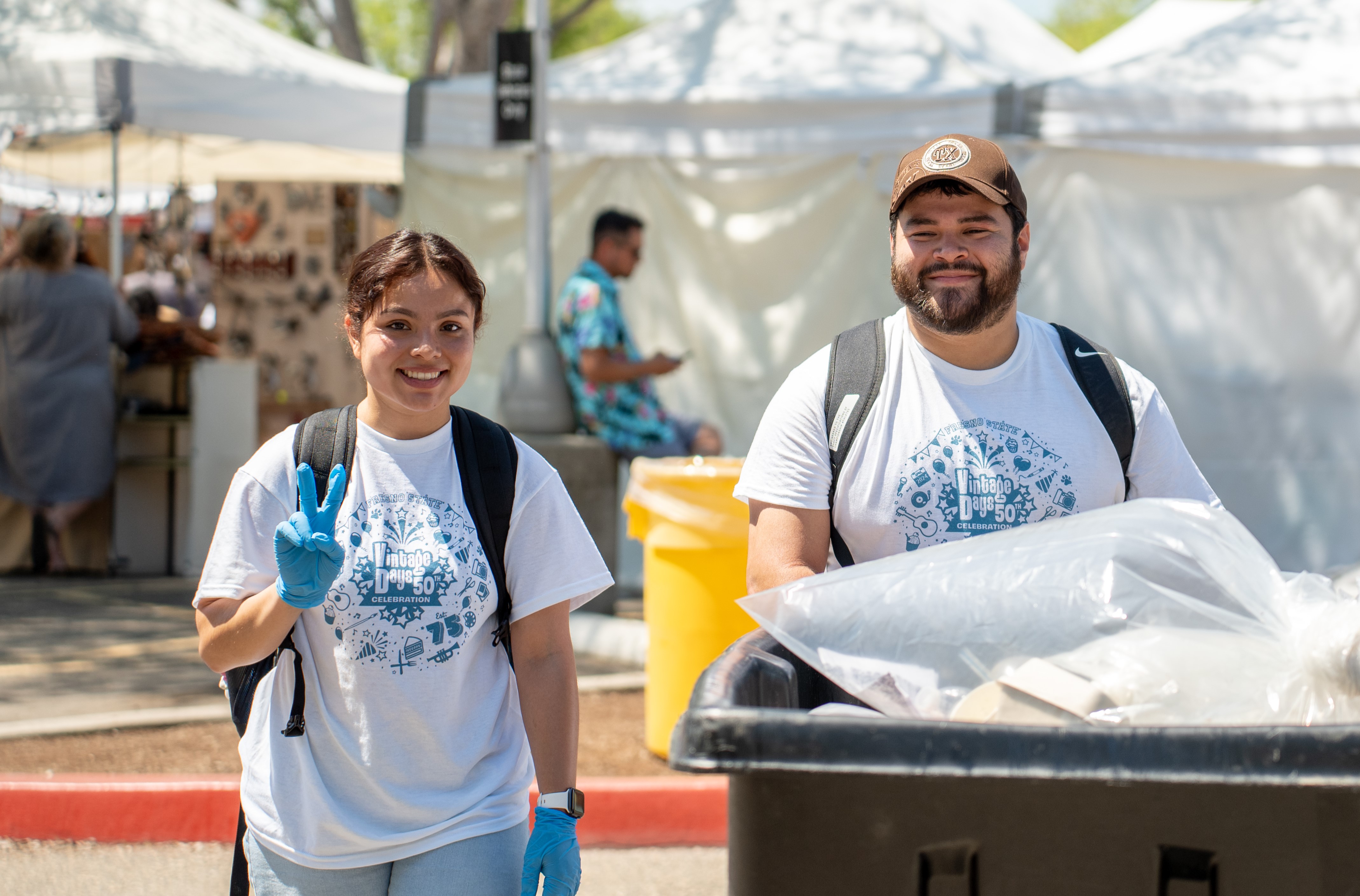 Volunteers on the clean-up crew