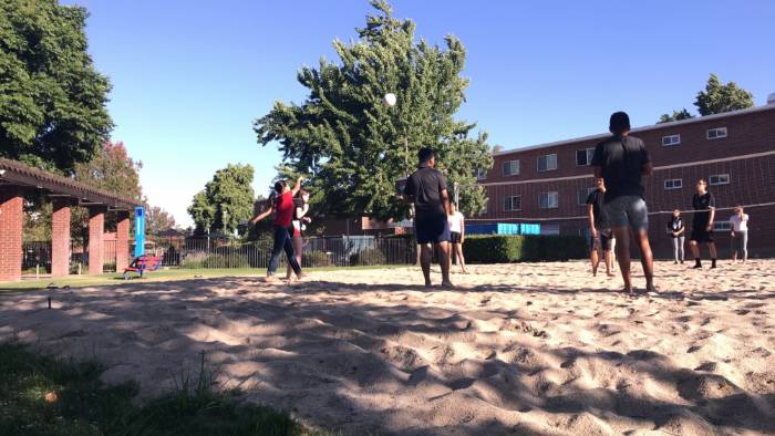 Students Playing Volleyball