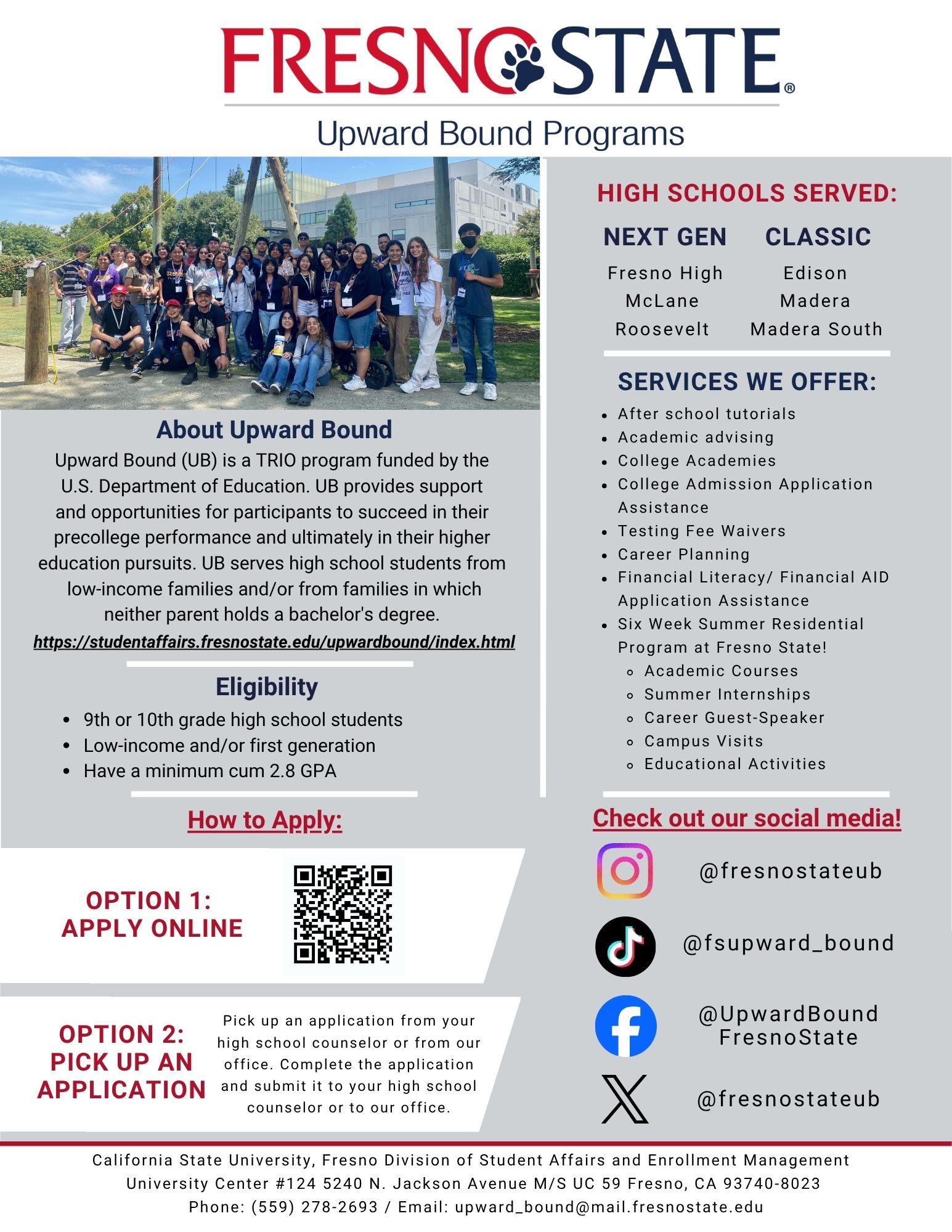 Fresno State Upward Bound Flyer
