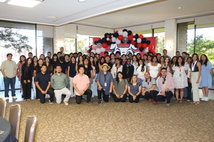 Students and staff pictured in a group during the end of summer celebration - Summer Residential Program 2025