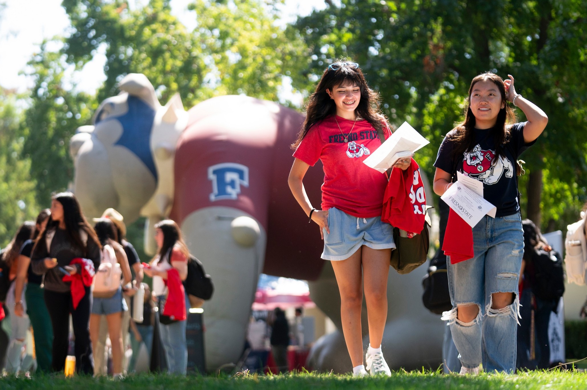 Two girls enjoying Big Bulldog Welcome