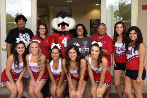Staff and Spirit Squad during Family Weekend