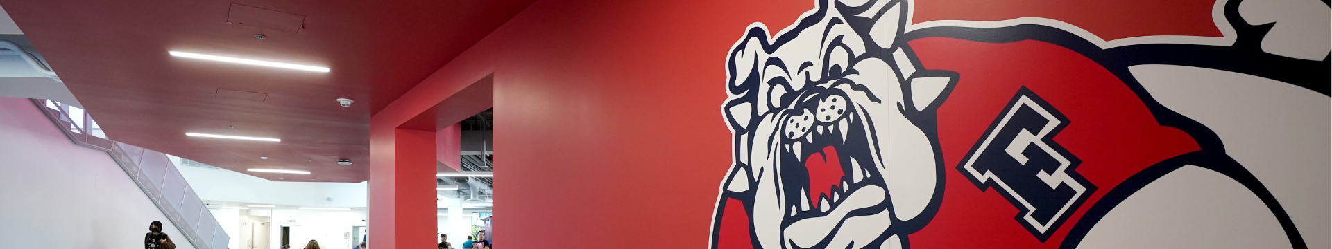 red bulldog mural painting RSU
